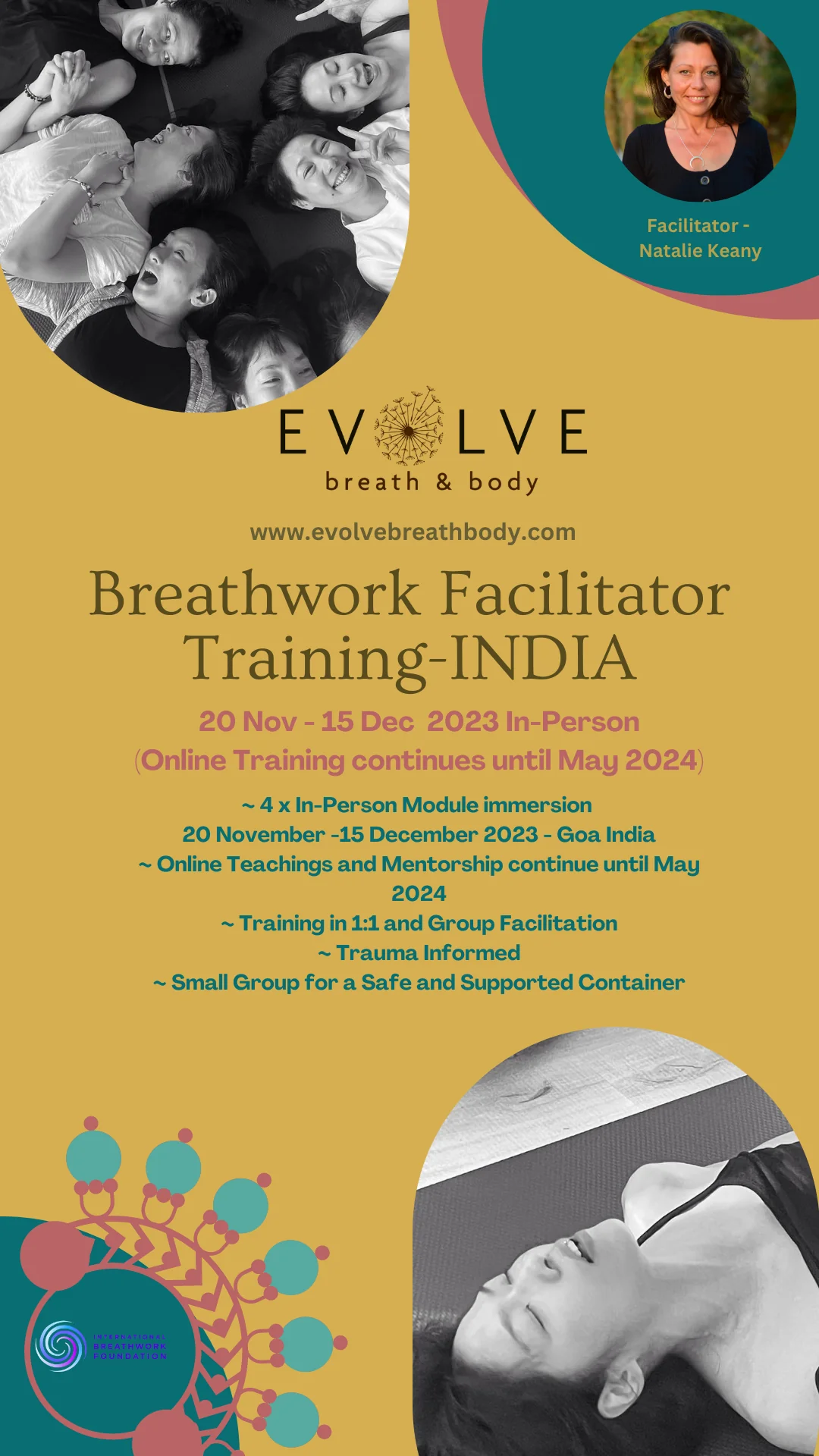 Formazione per Facilitatori di Breathwork Terapeutico - INDIA — Evolve Breath Body ™ – Modulo 1