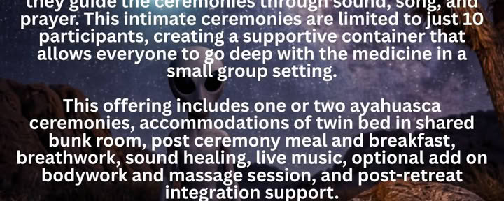 10 Partecipanti Soltanto - Joshua Tree, California - 7 e 8 Agosto 2026 - Cerimonia di una sola notte o Cerimonia di due notti
