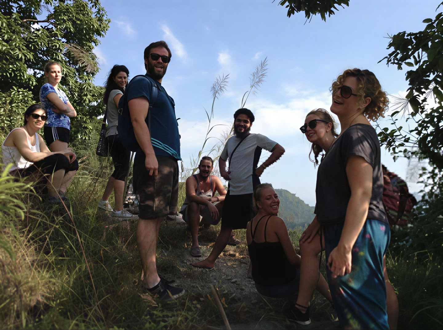 Lezione di hatha yoga in Nepal