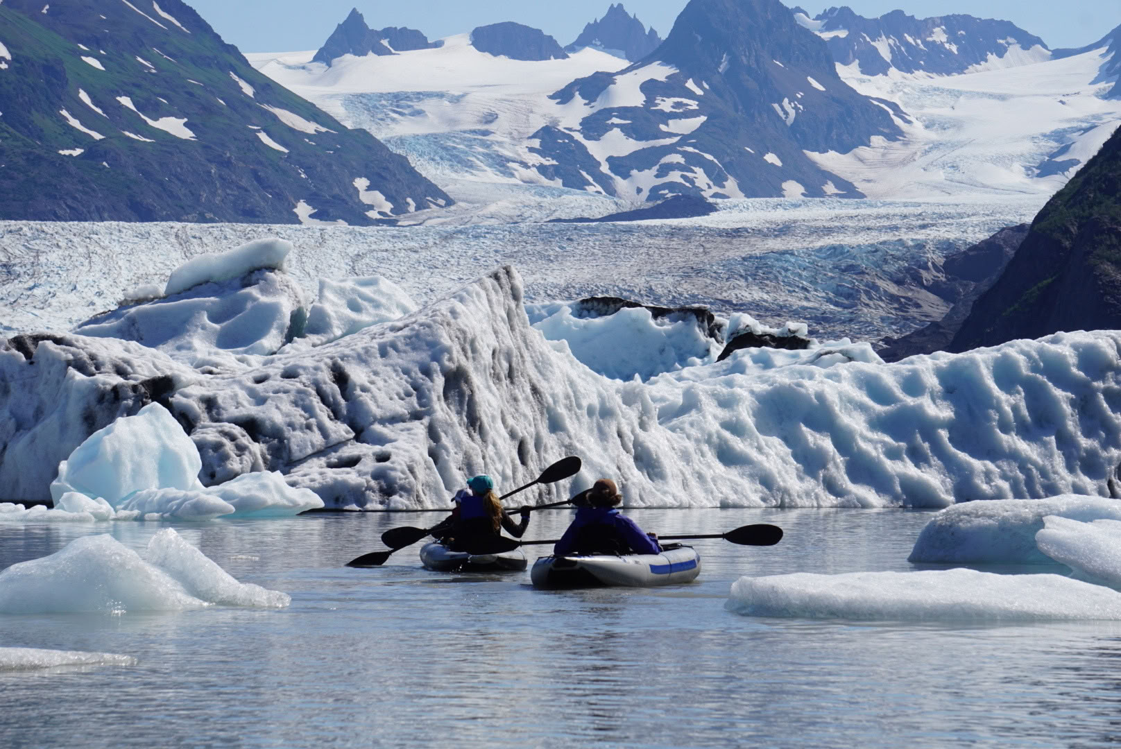 Kayak sul lago glaciale