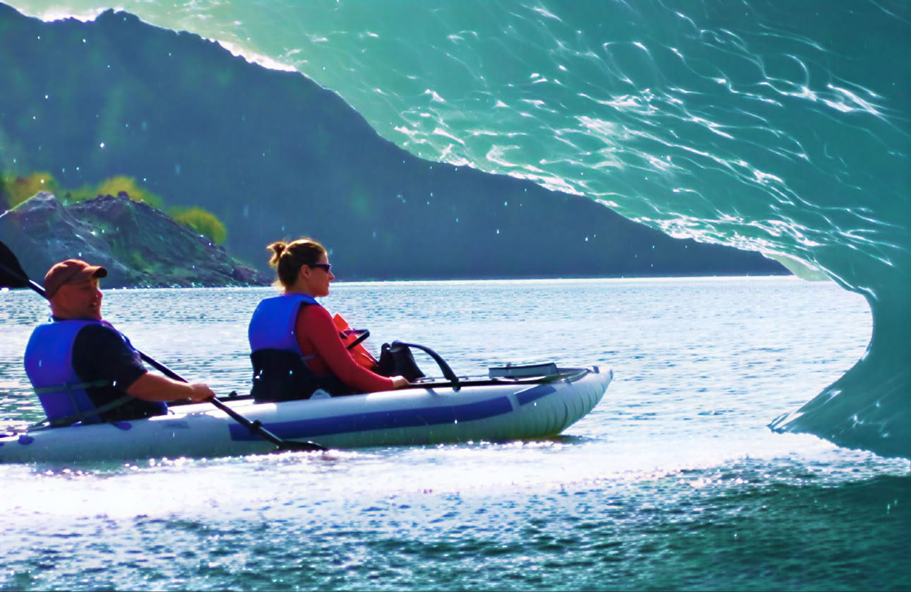 Kayak sul lago glaciale