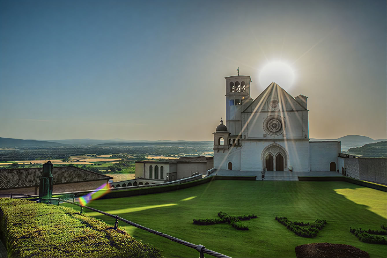 Meditation ritiri nella semplice pace di Assisi, Italia