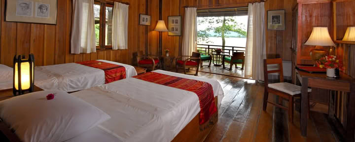 Bungalow con vista sul Mekong